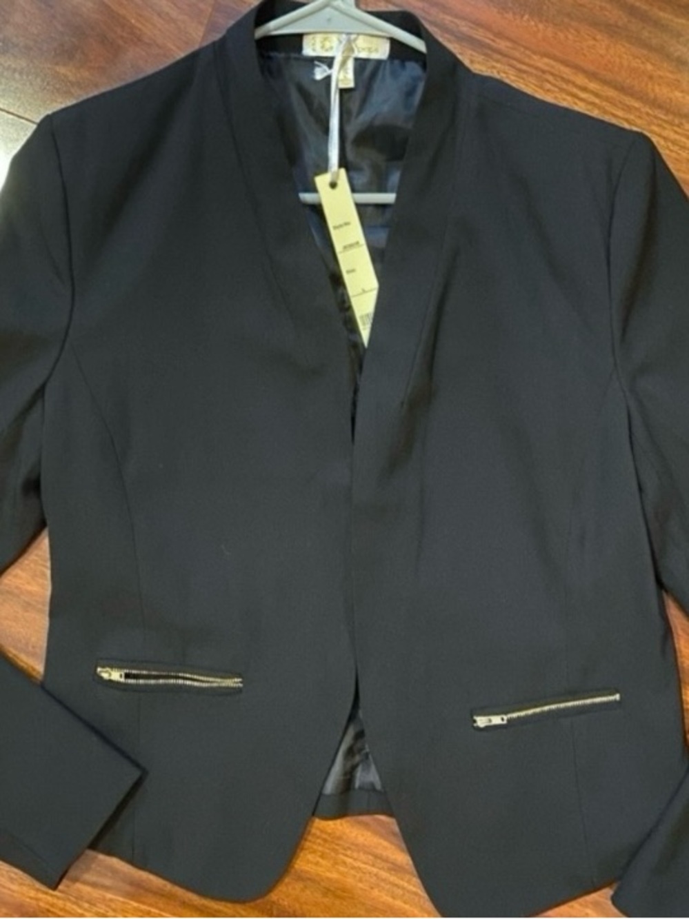 Black cotton Women's office Tailored Blazer Jacket with pockets - Picture 5 of 9